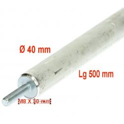 anode magnésium sacrificielle pour montage isolé Ø 40 mm Lg 500 mm