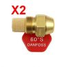 2X gicleur fioul fuel 60° 0,60 S marque DANFOSS chaudière fioul