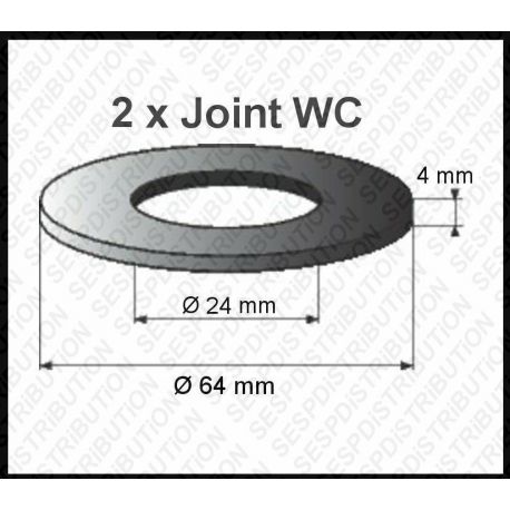 2 joints WC 64 x 24 x 4 mm joint de mécanisme WC pour Schwab et MIRA