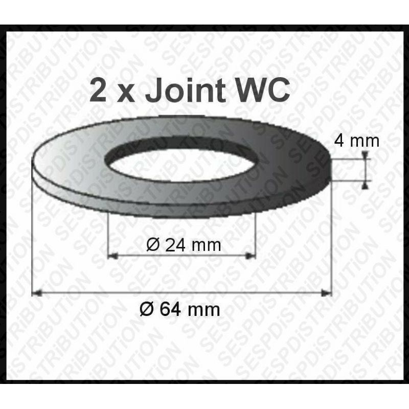 2 joints WC 64 x 24 x 4 mm joint de mécanisme WC pour Schwab et MIRA -  sespdistribution