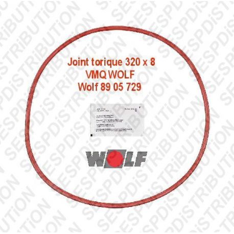 Wolf 8905729 joint torique 320 x 8 VMQ COB et TOB