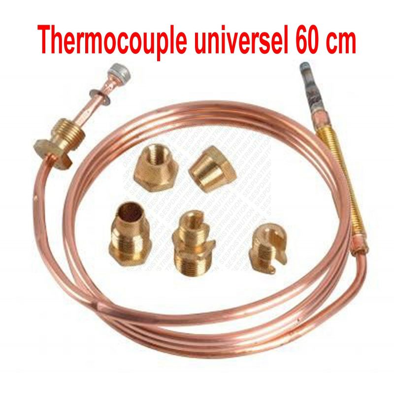 Ensemble de thermocouple gaz universel de 900 mm (5 accessoires), Thermocouples, Bougies et Electro