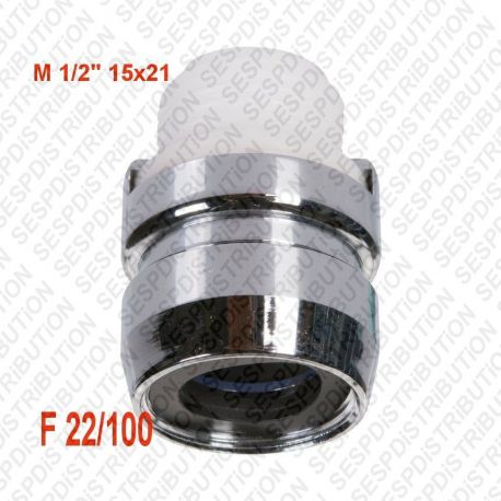 Adaptateur / réduction de tuyau flexible pour douchette d'évier M15 x 3/8  F x M