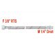 flexible fioul F 3/8" RTS Male 1/4" cylindrique DN 8 Lg 100 cm