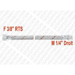 flexible fioul F 3/8" RTS Male 1/4" cylindrique DN 8 Lg 100 cm