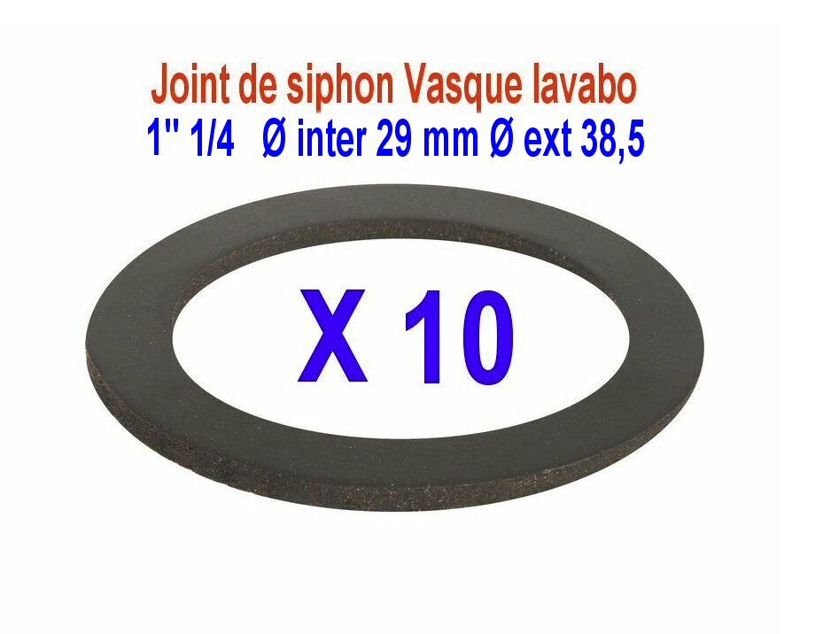 lot de 10 Joints de siphon 11/4 Diamètre intérieur/extérieur 29 X 38,5 -  sespdistribution