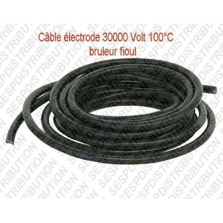 cable électrode haute température en PVC Noir Ø 7 mm Haute Température