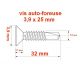 Vis à tôle auto-foreuse tête fraisée pozidriv acier zingué autoperceuse