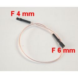 Câble électrode cosse ronde, longueur 50 cm, 1x4 et 1x6.3mm