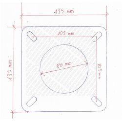 joint de bride Ø 80 mm HL 60 bride de bruleur UNIT