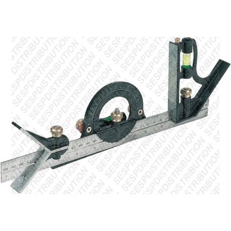 équerre multifonction ensemble d'équerre 300 mm silverline 991857