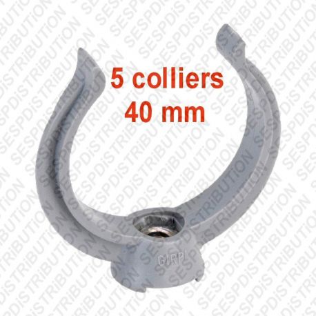 Lot de 5 colliers PVC 40 mm GIRPI XCI40_S10 lyre PVC simple