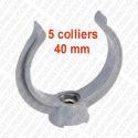 Lot de 5 colliers PVC 40 mm GIRPI XCI40_S10 lyre PVC simple
