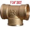 raccord laiton en Té à visser FFF 3/4" 20/27