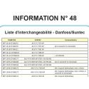 manuel liste d'interchangeabilité pompe Danfoss en pompe Suntec