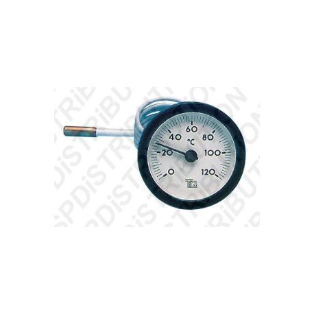 thermomètre rond 0/120°C Ø 57 mm capillaire 1500 mm