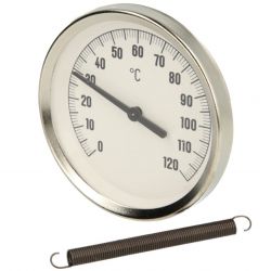 Thermomètre à contact bimétallique 0 à +120 °C boîtier 80 mm