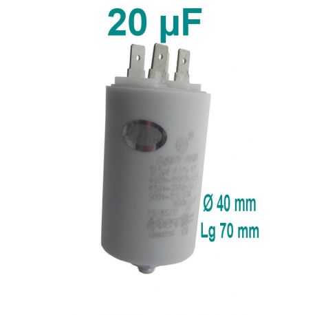 condensateur de démarrage 20 µF 450 volts