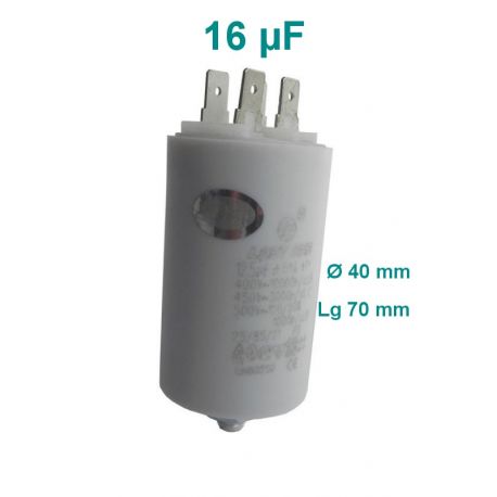 condensateur de démarrage 16 µF 450 volts