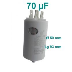 condensateur de démarrage 70 µF 450 longueur 93 mm