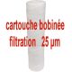 cartouche anti boue 25 micron Lg 9"3/4 25 cm cartouche bobinée 25µm